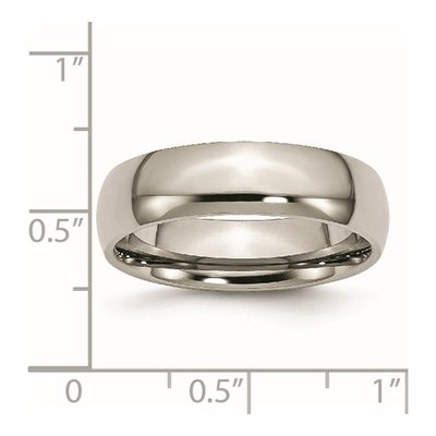 Titanium 6mm Half Round Comfort-Fit Wedding Band – view 8