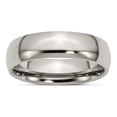 Titanium 6mm Half Round Comfort-Fit Wedding Band