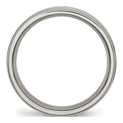 Titanium 6mm Ridged Edge Wedding Band – view 3