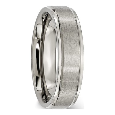 Titanium 6mm Ridged Edge Wedding Band – view 5