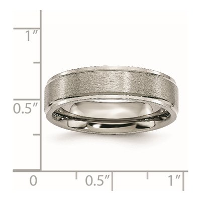Titanium 6mm Ridged Edge Wedding Band – view 7