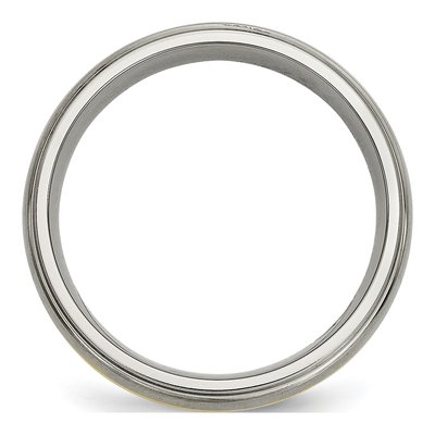Titanium & 14K Gold 6mm Inlay Wedding Band – view 4