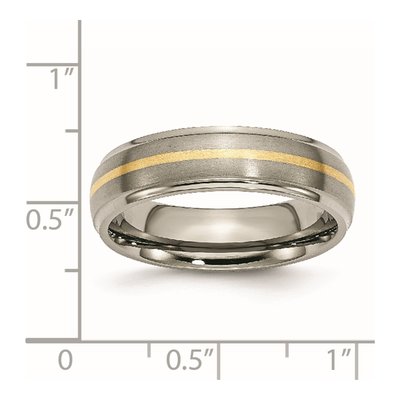 Titanium & 14K Gold 6mm Inlay Wedding Band – view 8