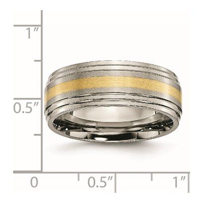 Titanium & 14K Gold 8mm Inlay Wedding Band – view 8
