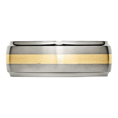 Titanium & 14K Gold 8mm Wedding Band – view 5