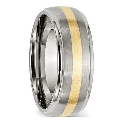 Titanium & 14K Gold 8mm Wedding Band – view 6