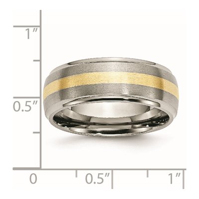 Titanium & 14K Gold 8mm Wedding Band – view 8