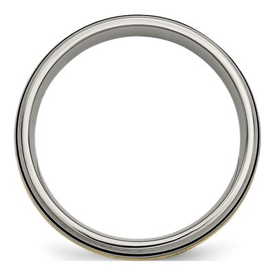 Titanium & 14K Gold 6mm Inlay Wedding Band – view 4