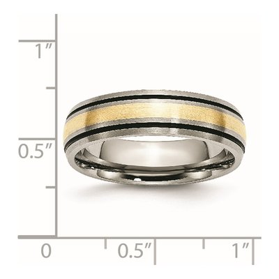Titanium & 14K Gold 6mm Inlay Wedding Band – view 8