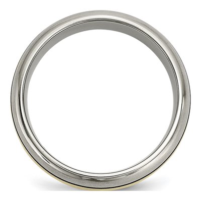 Chisel Titanium 8mm Wedding Band with 14K Gold Inlay – view 4