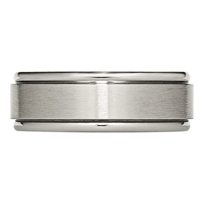 Titanium 8mm Ridged Edge Wedding Band – view 4