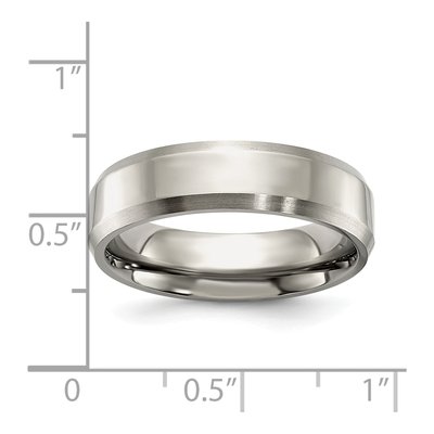 Titanium 6mm Beveled Comfort-Fit Wedding Band – view 6