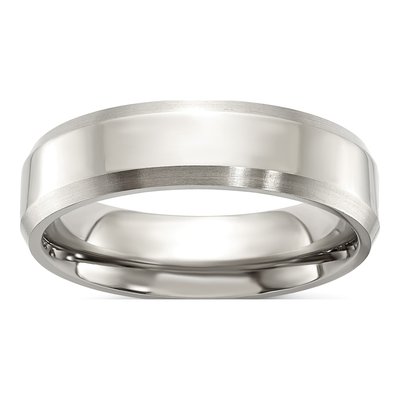 Titanium 6mm Beveled Comfort-Fit Wedding Band