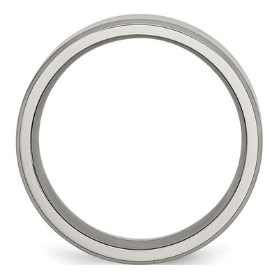 Titanium 8mm Beveled Edge Comfort-Fit Wedding Band – view 4