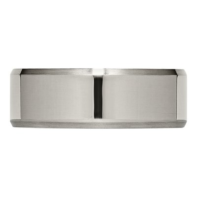 Titanium 8mm Beveled Edge Comfort-Fit Wedding Band – view 6