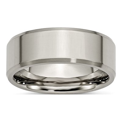 Titanium 8mm Beveled Edge Comfort-Fit Wedding Band