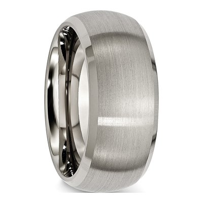 Titanium 10mm Beveled Edge Wedding Band – view 5