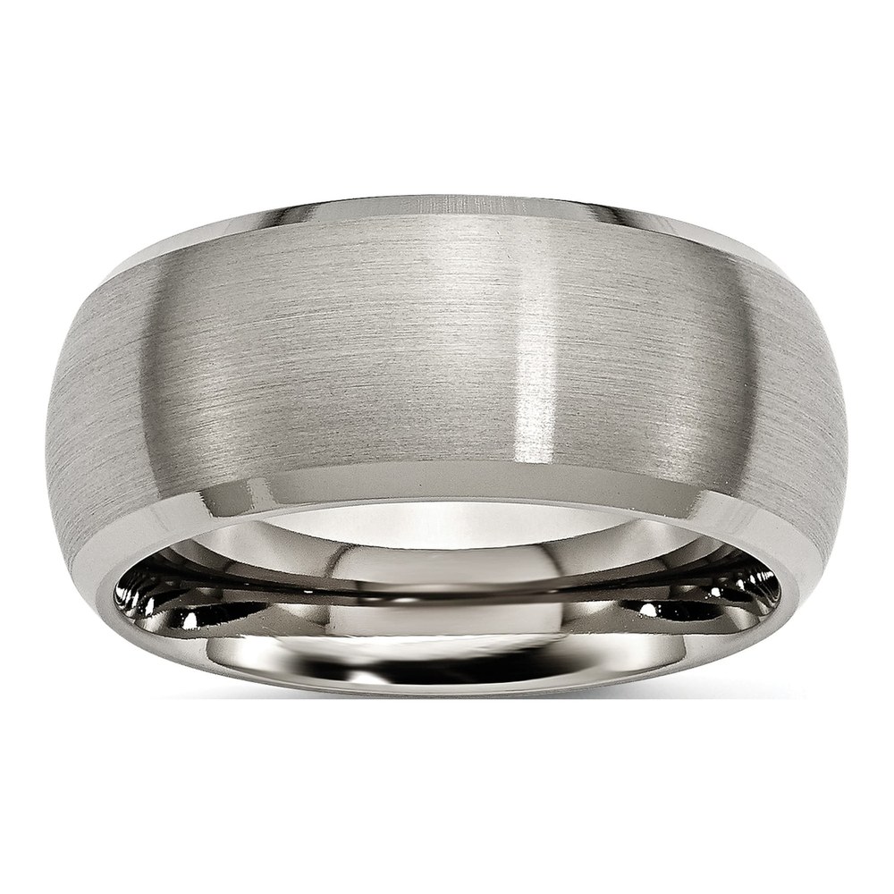 Titanium 10mm Beveled Edge Wedding Band