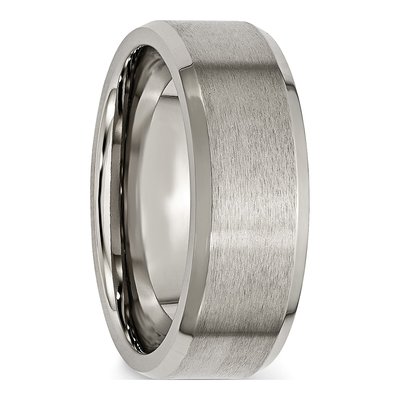Titanium 8mm Beveled Wedding Band – view 7