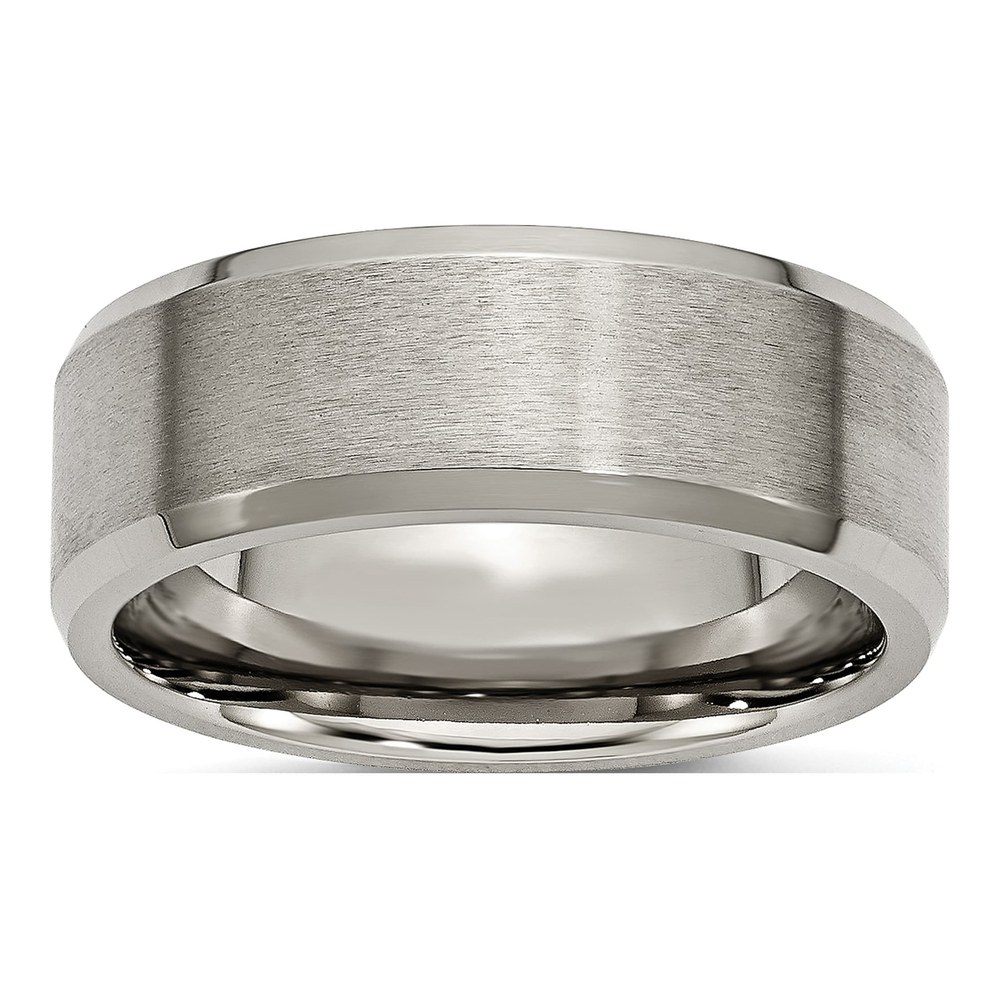 Titanium 8mm Beveled Wedding Band
