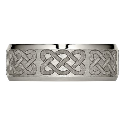 Titanium 8mm Celtic Laser Design Wedding Band – view 5