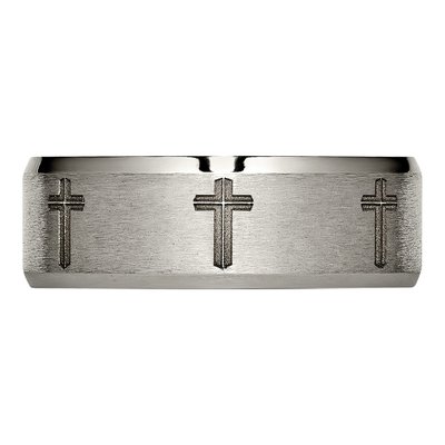 Titanium 8mm Cross Wedding Band – view 5