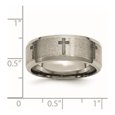 Titanium 8mm Cross Wedding Band – view 8