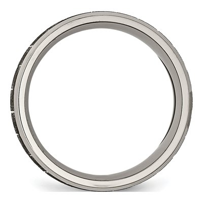 Titanium 8mm Greek Key Wedding Band – view 4