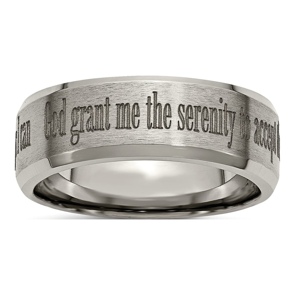 Titanium Brushed Serenity Wedding Band, 8mm