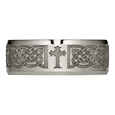 Titanium 8mm Cross Wedding Band – view 6