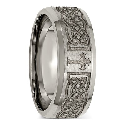 Titanium 8mm Cross Wedding Band – view 7