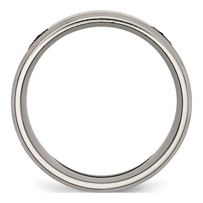 Titanium 8mm Masonic Beveled Wedding Band – view 4