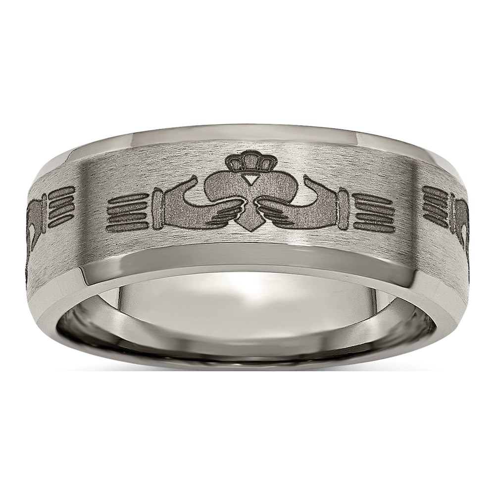 Titanium 8mm Claddagh Wedding Band