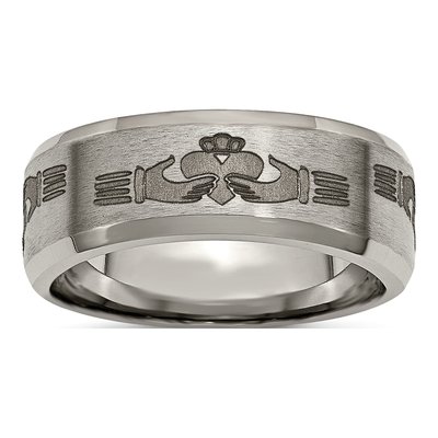 Titanium 8mm Claddagh Wedding Band