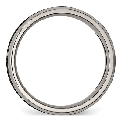Titanium 8mm Flame Laser Beveled Wedding Band – view 4