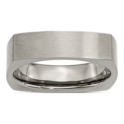Titanium 6mm Square Wedding Band