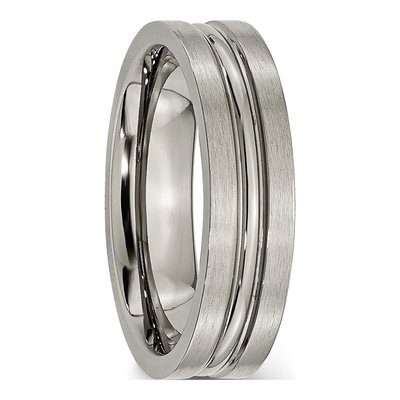Titanium 6mm Grooved Wedding Band – view 5