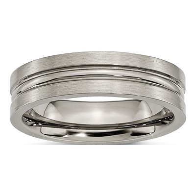 Titanium 6mm Grooved Wedding Band