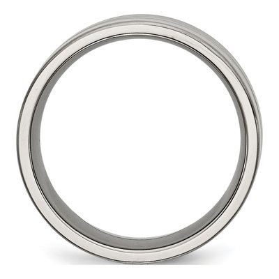 Titanium 8mm Grooved Wedding Band – view 3