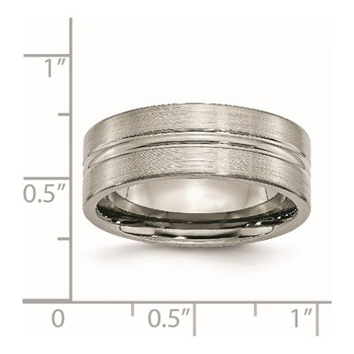 Titanium 8mm Grooved Wedding Band – view 7