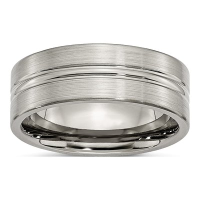 Titanium 8mm Grooved Wedding Band