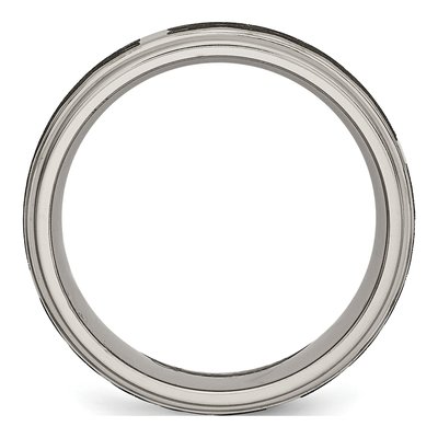 Titanium 8mm Celtic Laser Design Ridged Wedding Band – view 4