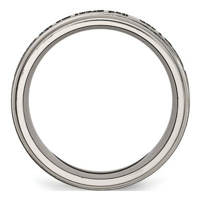 Titanium 8mm Ridged Wedding Band – view 4