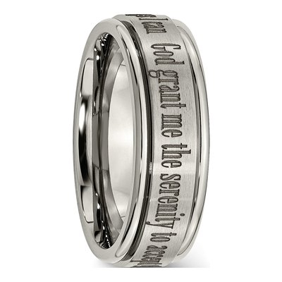 Titanium 8mm Ridged Wedding Band – view 7