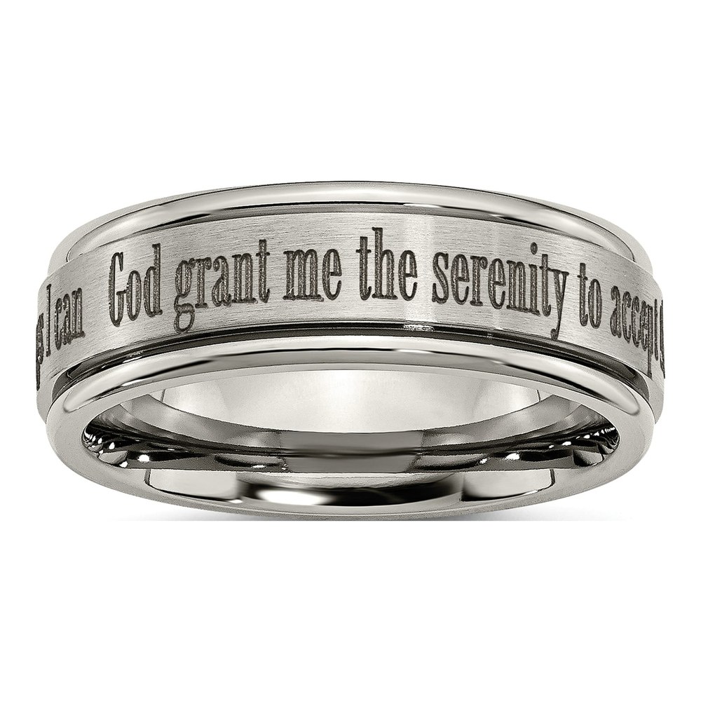 Titanium 8mm Ridged Wedding Band