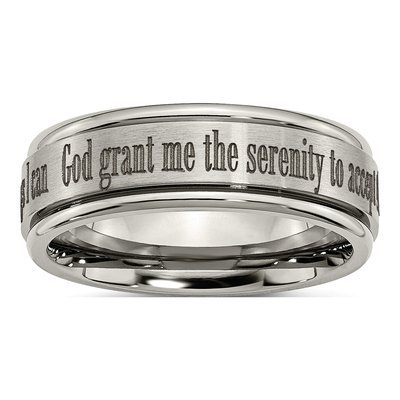 Titanium 8mm Ridged Wedding Band