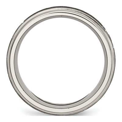 Titanium 8mm Cross Laser Design Wedding Band – view 4