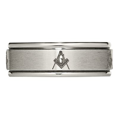 Titanium 8mm Masonic Wedding Band – view 5