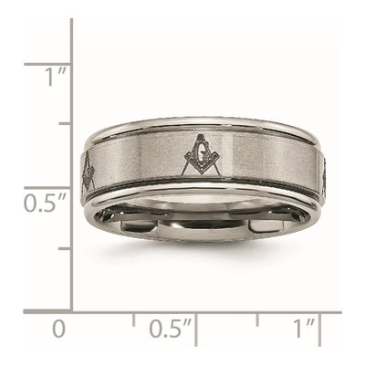 Titanium 8mm Masonic Wedding Band – view 8