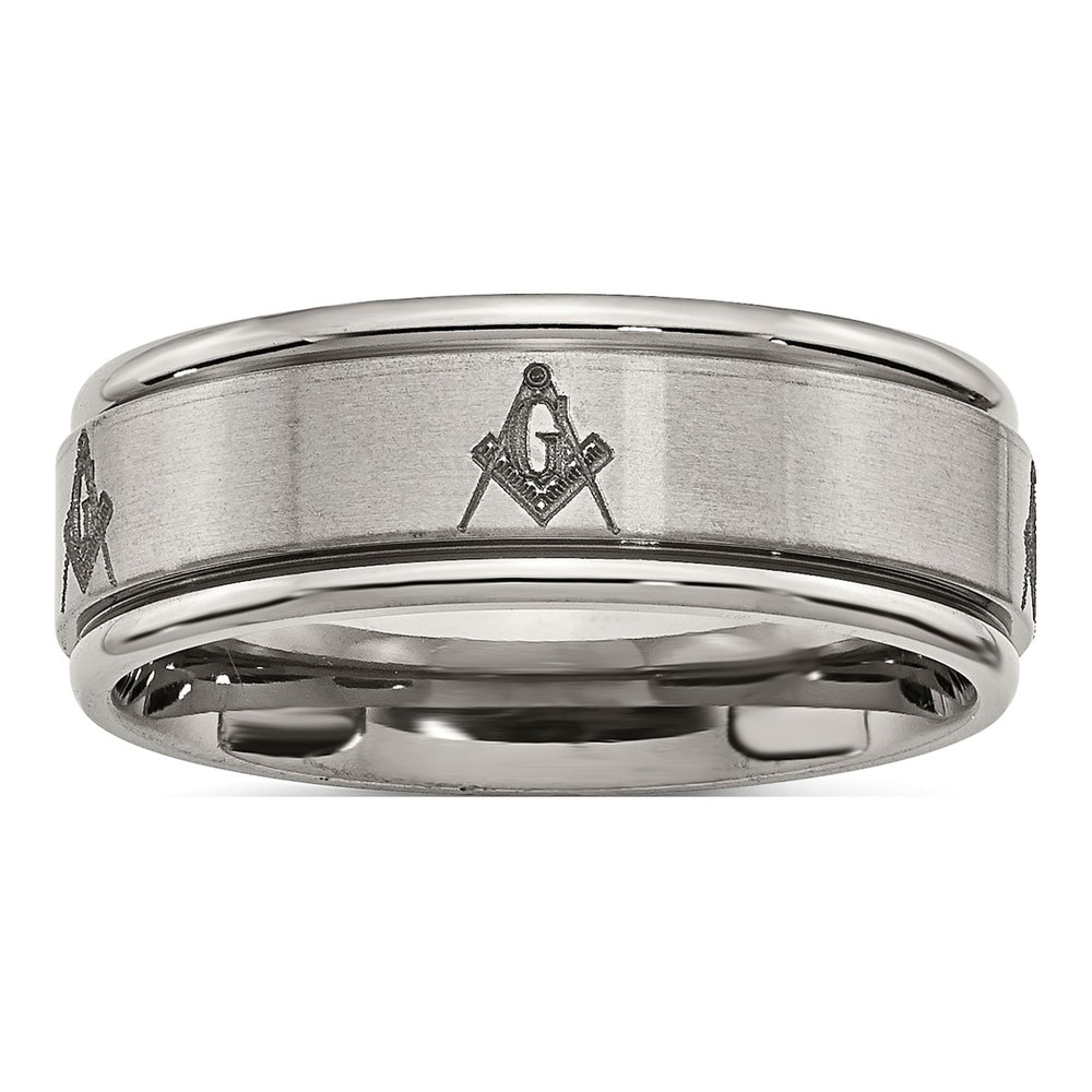 Titanium 8mm Masonic Wedding Band
